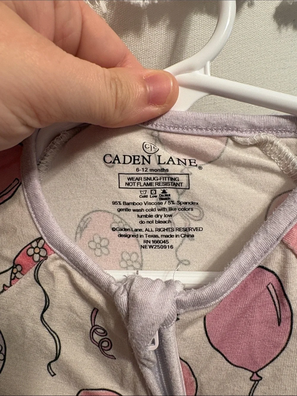 Caden Lane Pink Balloon Print Footed One-Piece